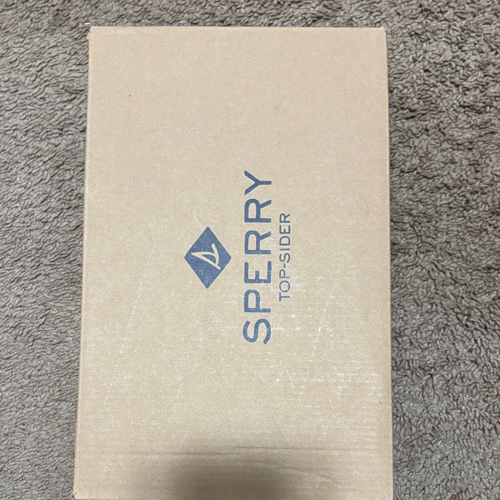 Sperry Tan Shoe Box with Blue Logo